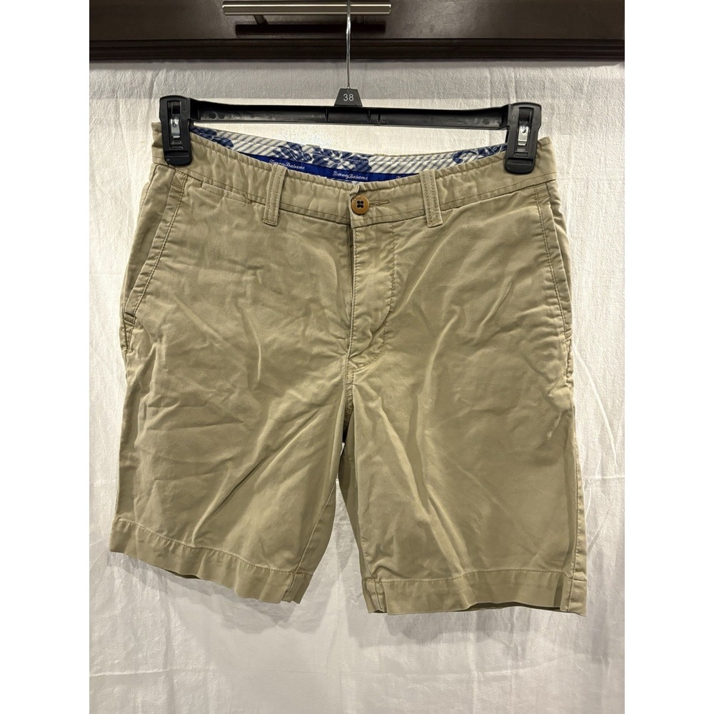 Tommy Bahama Men's Khaki Chino Shorts Size 30 Cotton Tencel Stretch Casual